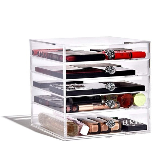 5 Drawer clear Acrylic Makeup Organizer - Lumina Pro USA -