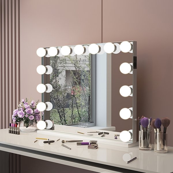 Hollywood Vanity Mirror with Lights and Bluetooth Speakers - Lumina Pro USA -