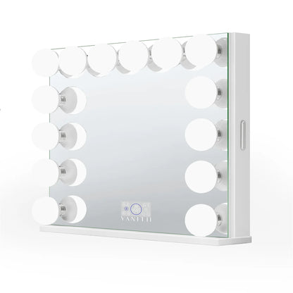 VanitiGlow Atelier | Hollywood LED Vanity Mirror with Hidden Jewelry Storage