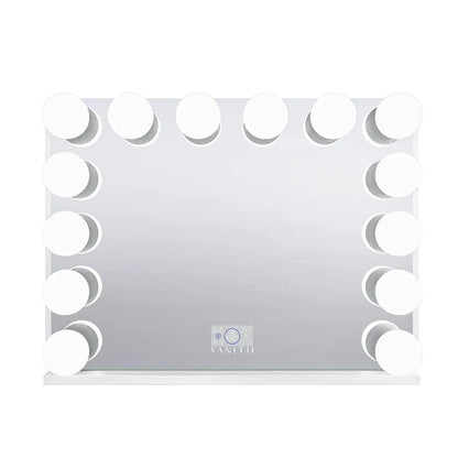 VanitiGlow Atelier | Hollywood LED Vanity Mirror with Hidden Jewelry Storage