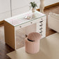 VanitiSeat Fluff – Rabbit Fur Vanity Stool with Storage Option