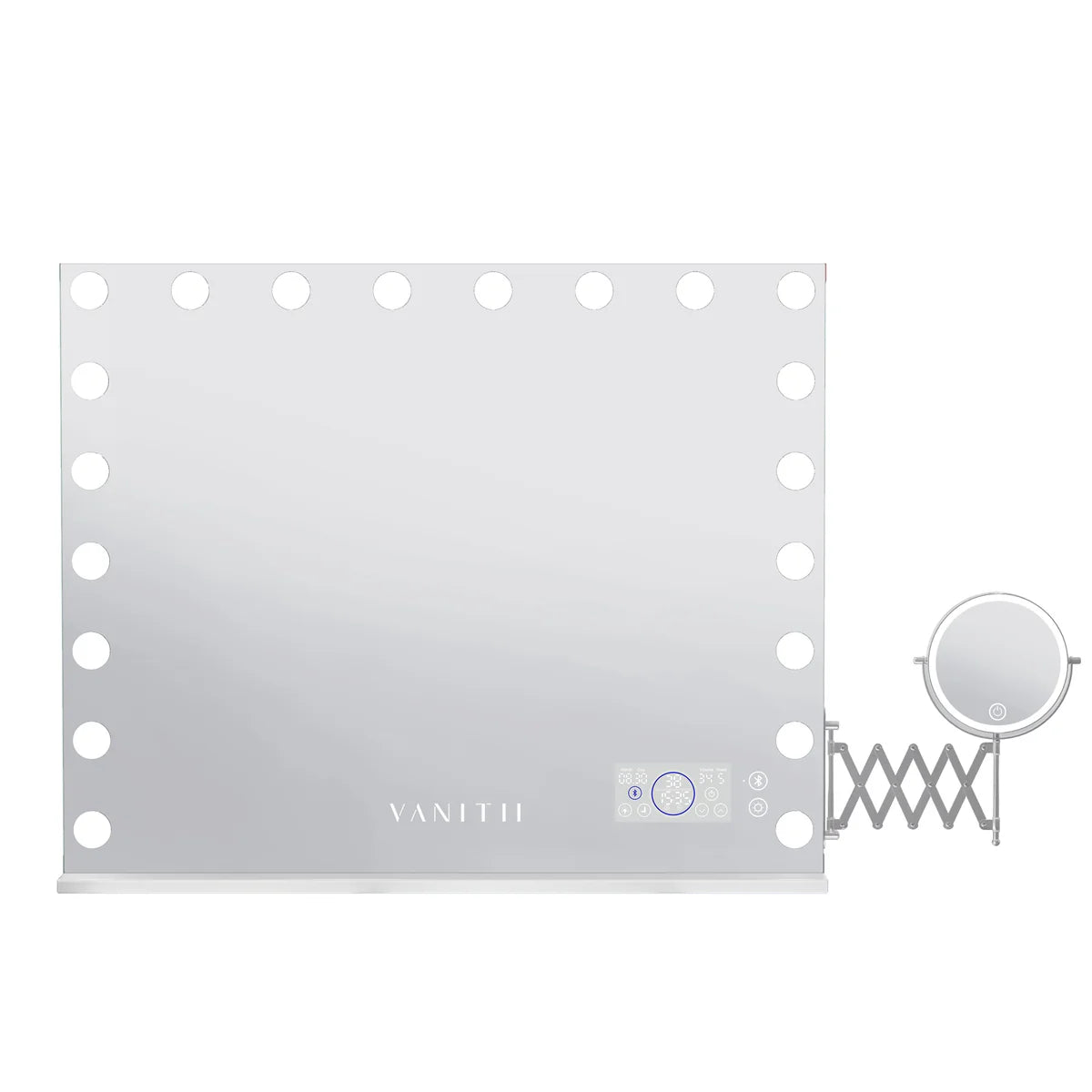 VanitiGlow Eclipse | Hollywood LED Vanity Mirror with 10x Extendable LED Magnifier