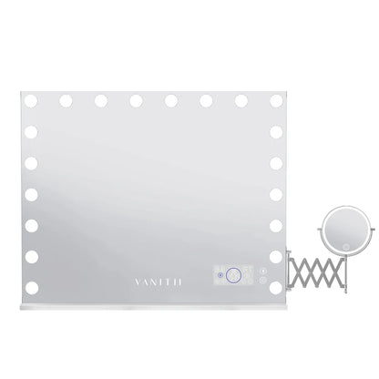 VanitiGlow Eclipse | Hollywood LED Vanity Mirror with 10x Extendable LED Magnifier