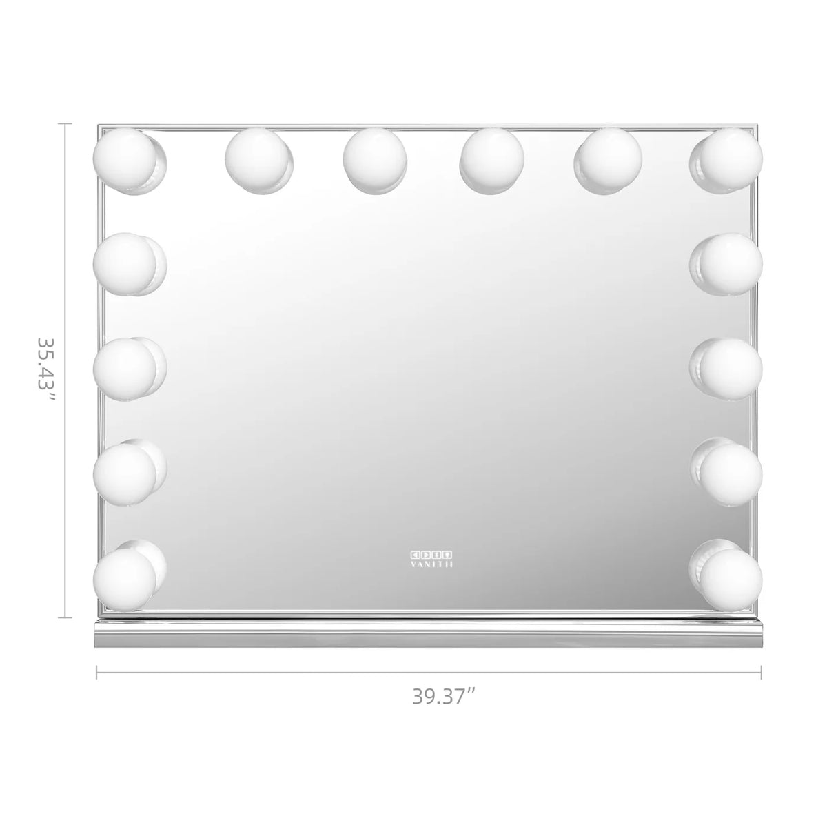 VanitiGlow Sterling | Silver Vanity Mirror, 14 Dimmable Bulbs & Bluetooth