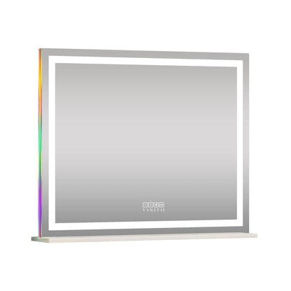 LED Glow Vanity Mirror with RGB Lights, Bluetooth Speaker, and Smart Touch Control - LP Replenish