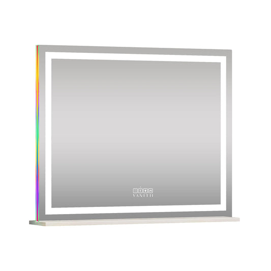 LED Glow Vanity Mirror with RGB Lights, Bluetooth Speaker, and Smart Touch Control - LP Replenish