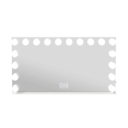 Hollywood vanity mirror front-facing lights for makeup application