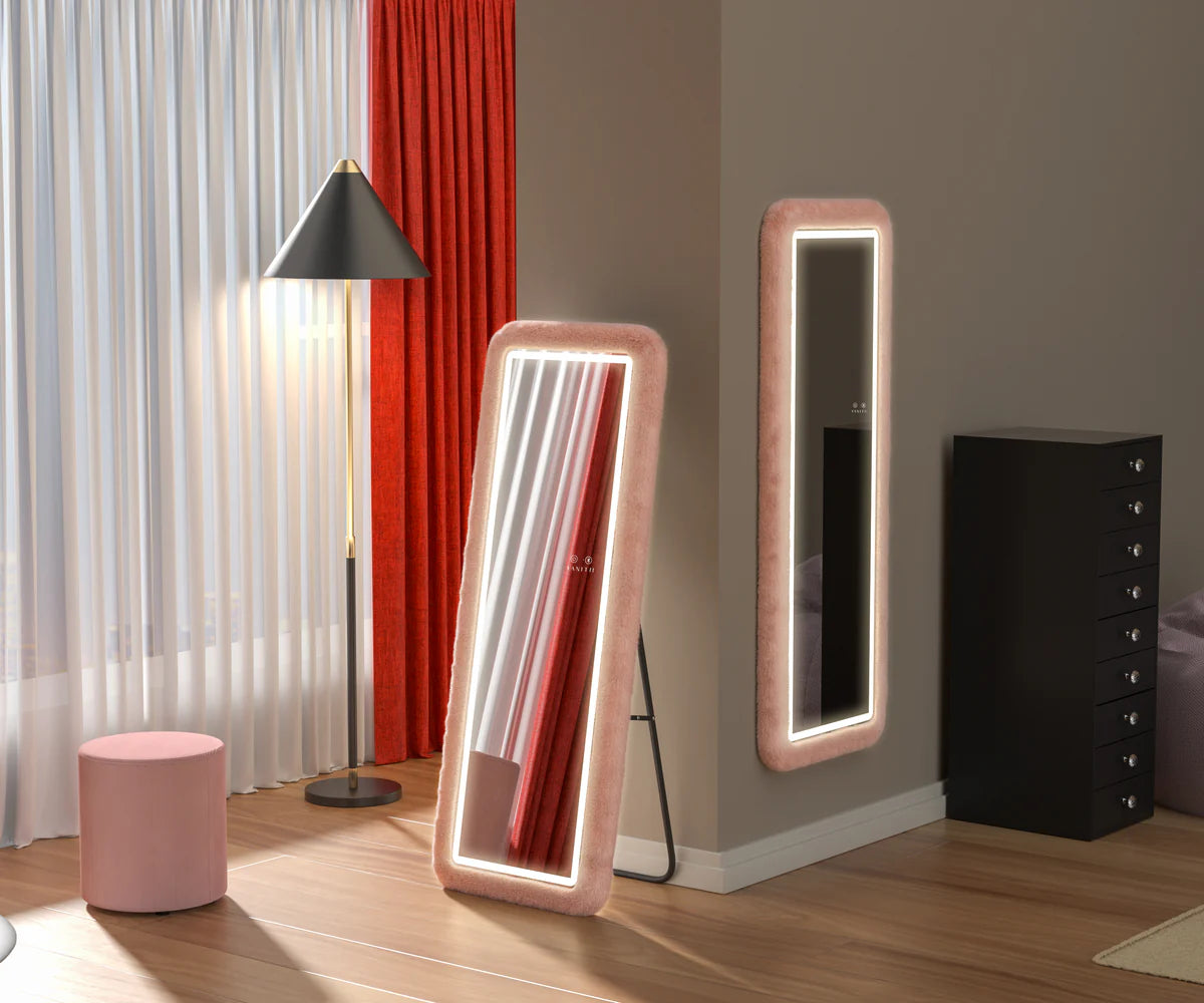 VanitiTall Fur | LED Full Body Mirror with Stand