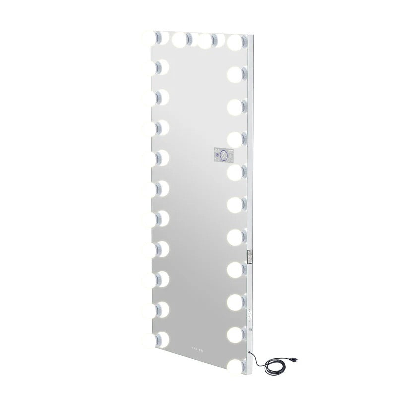 LUXE Monroe Hollywood Full Length Mirror with 24 Dimmable LED Bulbs & Bluetooth - LP Replenish