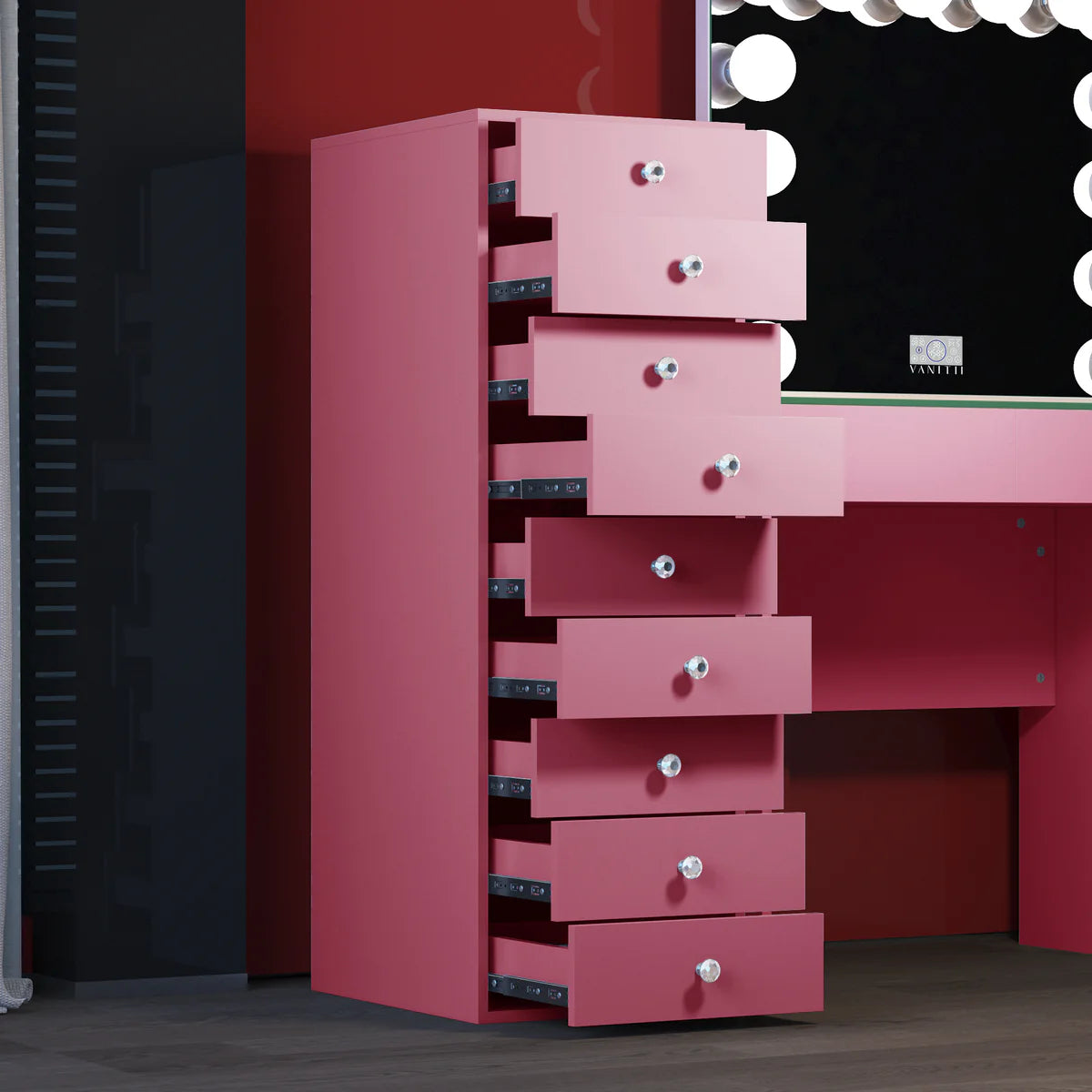 VanitiStack Tower Pro | Nine Lighted Storage Drawers