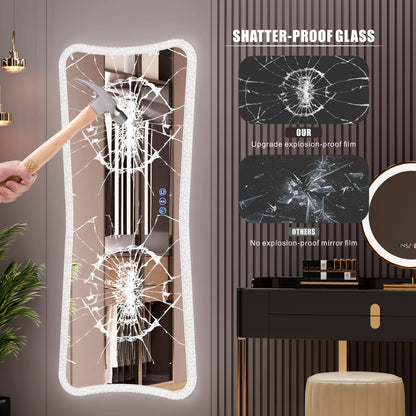 LUXE Full Length LED Dressing Mirror with 7 Dynamic Lighting Modes - LP Replenish