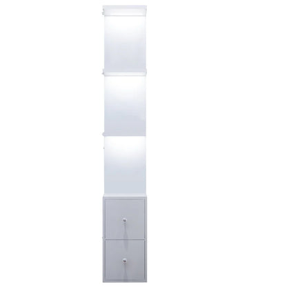 Display Shelves with LED Lights and Large Storage Drawer - LP Replenish