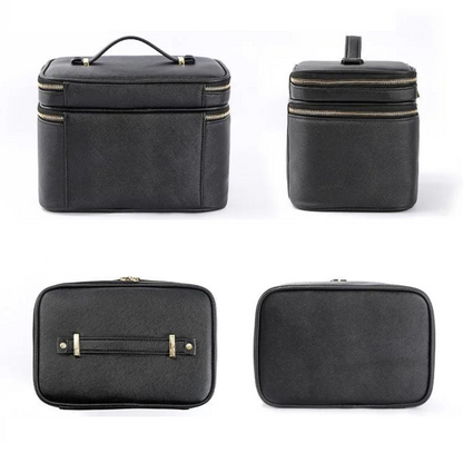 Large Capacity Dual-Zipper Makeup Travel Bag with Organizers - LP Replenish