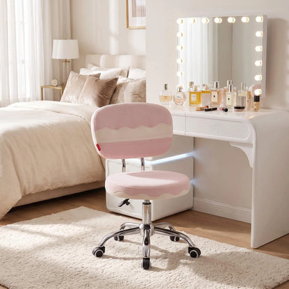 VanitiSeat Twirl | Pink Swivel Chair with Wheels & Adjustable Height