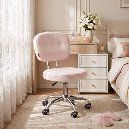 VanitiSeat Twirl | Pink Swivel Chair with Wheels & Adjustable Height