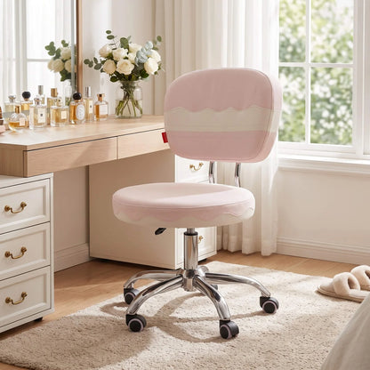 VanitiSeat Twirl | Pink Swivel Chair with Wheels & Adjustable Height