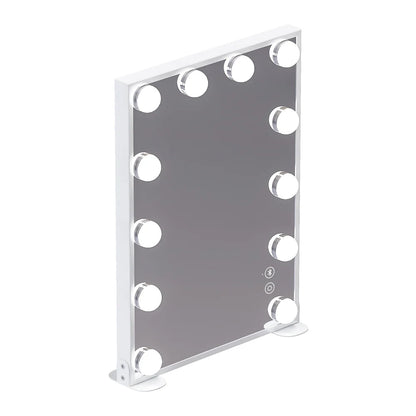 Compact Vanity Desk with RGB Light Strip, LED Mirror, Bluetooth, and Charging Ports - LP Replenish