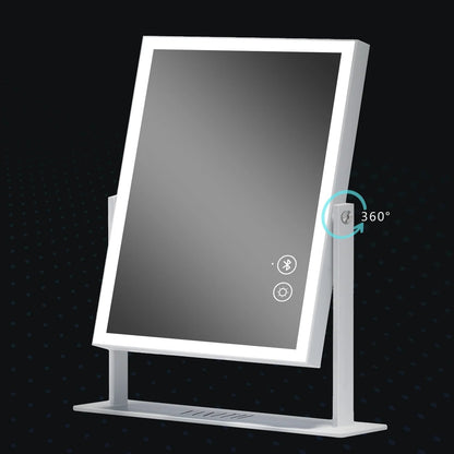 Portable LED Strip Mirror with Wireless Charging, Bluetooth Speaker, and 3 Light Modes - LP Replenish