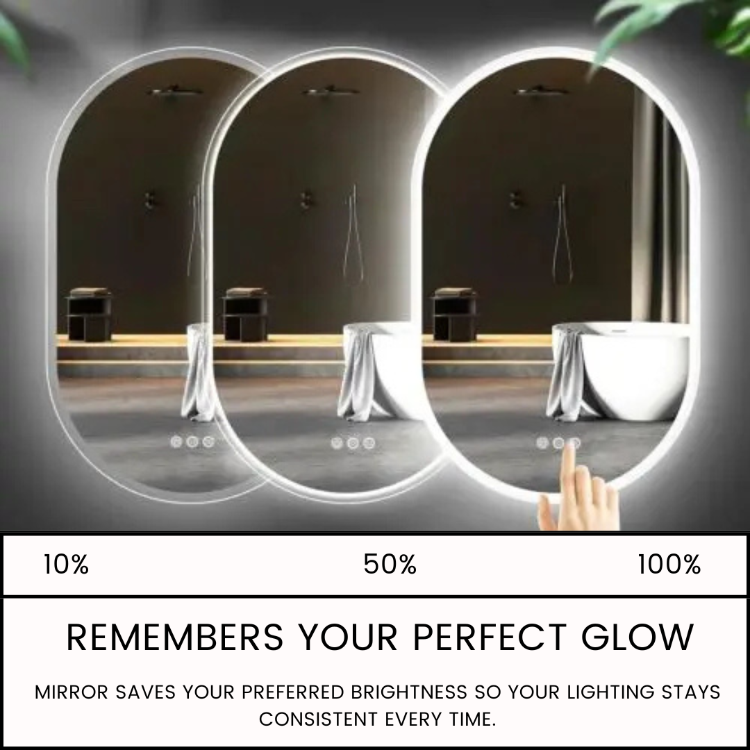 Oval Backlit Bathroom Vanity Mirror with Demister Pad