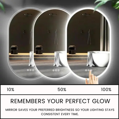 Oval Backlit Bathroom Vanity Mirror with Demister Pad