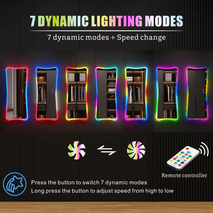 LUXE Full Length LED Dressing Mirror with 7 Dynamic Lighting Modes - LP Replenish