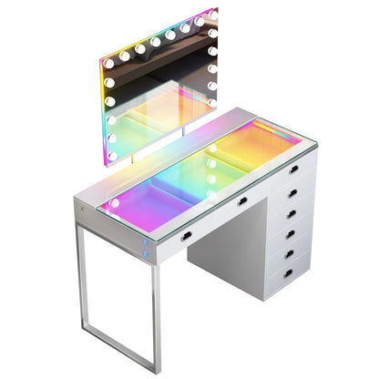 VanitiSet Royale | Luxury Vanity Desk and LED Mirror Set