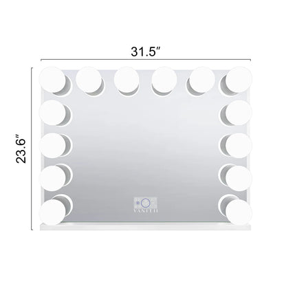 VanitiGlow Atelier | Hollywood LED Vanity Mirror with Hidden Jewelry Storage