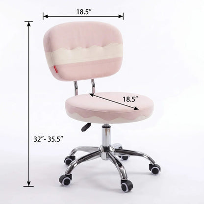 VanitiSeat Twirl | Pink Swivel Chair with Wheels & Adjustable Height