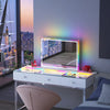 LED Glow Vanity Mirror with RGB Lights, Bluetooth Speaker, and Smart Touch Control - LP Replenish