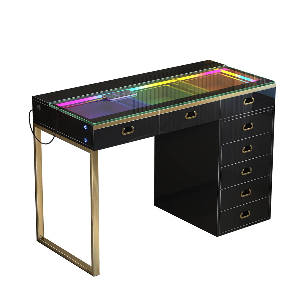 VanitiBar Royale | Luxury Vanity Desk with 8 Drawers