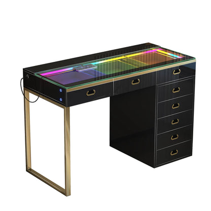 VanitiBar Royale | Luxury Vanity Desk with 8 Drawers