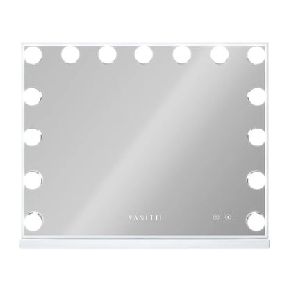 LUXE Large Hollywood Vanity Mirror with Bluetooth - 15 Dimmable LED Bulbs & USB Charging Port - LP Replenish