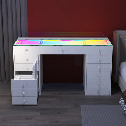 VanitiBar Chill | Vanity Desk with Built In Mini Fridge