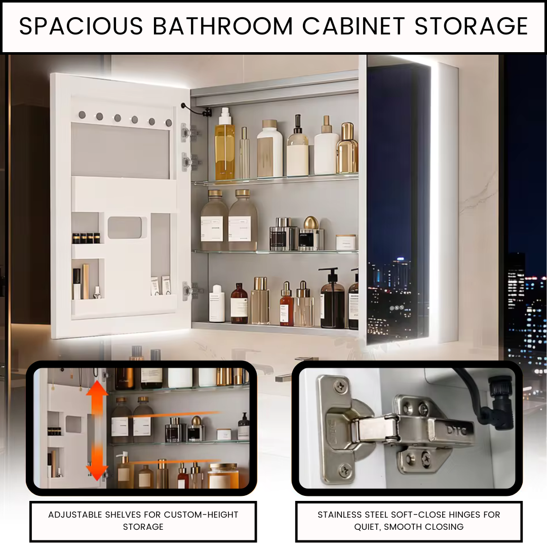 LumaCab Pro Dual LED Bathroom Mirror Cabinet | Bathroom Storage and Lighting
