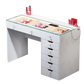 VanitiBar Veronica 3.0 – Glass Top Makeup Vanity Desk with Drawers