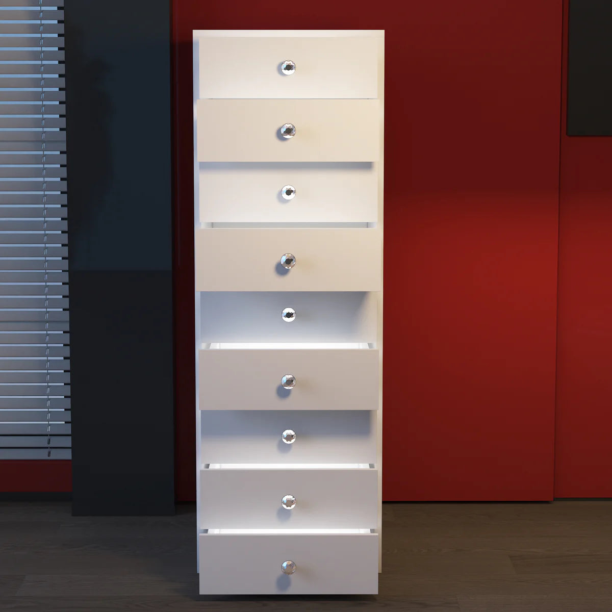 VanitiStack Tower Pro | Nine Lighted Storage Drawers