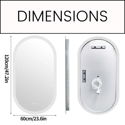 Oval Backlit Bathroom Vanity Mirror with Demister Pad