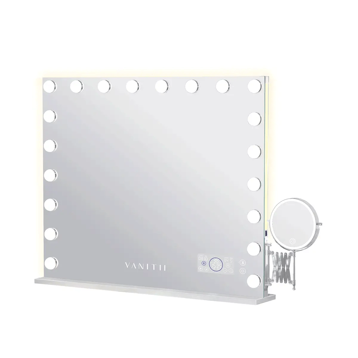 VanitiGlow Eclipse | Hollywood LED Vanity Mirror with 10x Extendable LED Magnifier