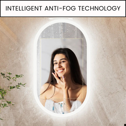 Oval Backlit Bathroom Vanity Mirror with Demister Pad