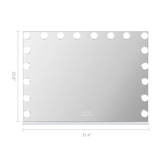 LUXE Hollywood Glow Vanity Mirror with RGB - 18 Dimmable LED Bulbs & Smart Touch Control - LP Replenish