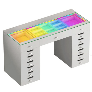 VanitiBar Majesti | Vanity Desk with 16 Drawers, RGB Lights