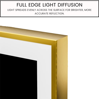 Gold Frame LED Bathroom Mirror with Dimmable Lights and Anti-Fog