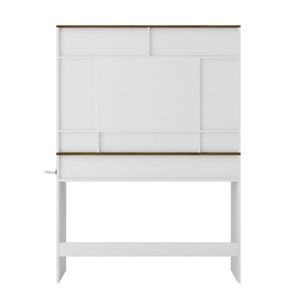 Farmhouse Dressing Table with Lighted Mirror, Adjustable Lighting, and Storage - LP Replenish