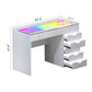VanitiBar Veronica 3.0 – Glass Top Makeup Vanity Desk with Drawers