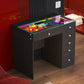 VanitiBar Veronica – Glass Top Makeup Vanity Desk with Drawers
