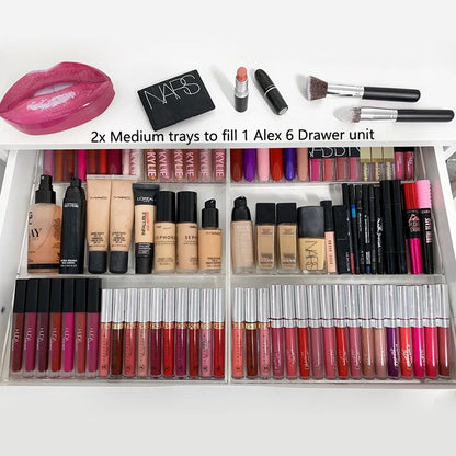 Acrylic Lipstick & Lipgloss Display Tray for ALEX 5 and 9 Drawer Units with Adjustable Magnetic Rows - LP Replenish