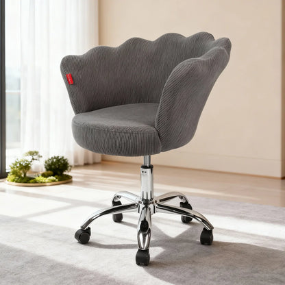 VanitiSeat Rosette | Corduroy Swivel Vanity Chair, Adjustable Height