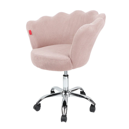 VanitiSeat Rosette | Corduroy Swivel Vanity Chair, Adjustable Height