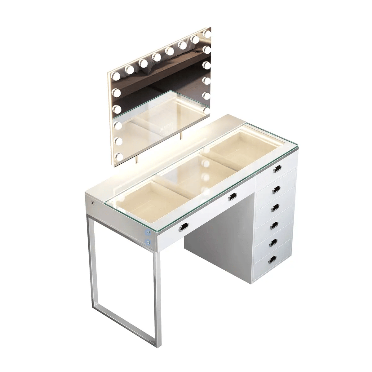 VanitiSet Royale | Luxury Vanity Desk and LED Mirror Set