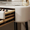 Luxury Solid Wood Vanity Desk with Sintered Marble Top, 6 Drawers, and LED Mirror - LP Replenish